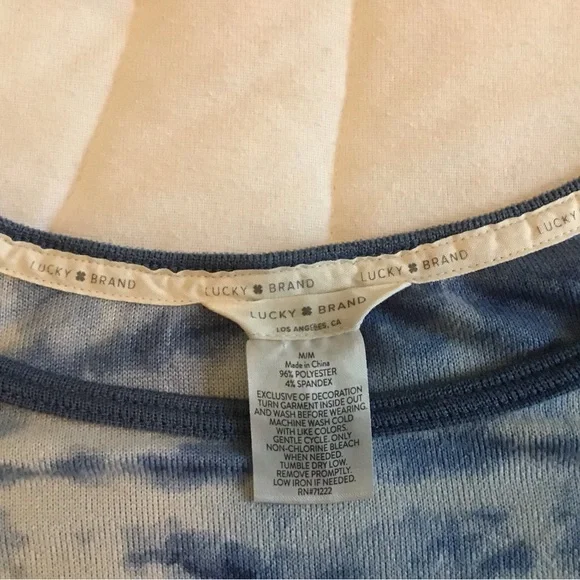 Lucky Brand Pajama Set Lounge Blue Tie Dye Women’s Medium - Picture 8 of 9